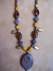 Grey, brown, and gold stone necklace