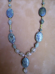 Teal and green necklace