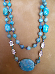 Teal double necklace