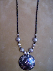 Black & silver butterfly necklace