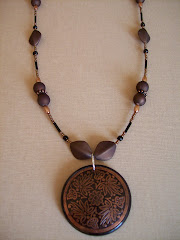 Brown pendant long necklace