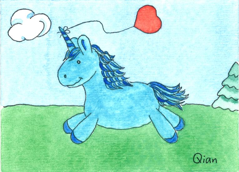 a blue unicorn