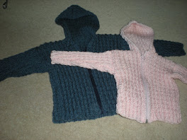 Pink and Blue Cable Knit Cardigans