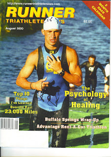 Chris on the cover of Runner Triathlete News