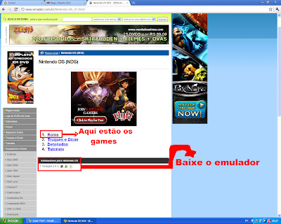 Tutorial - Como baixar emulador e jogos (Nintendo DS) Interface+do+Site