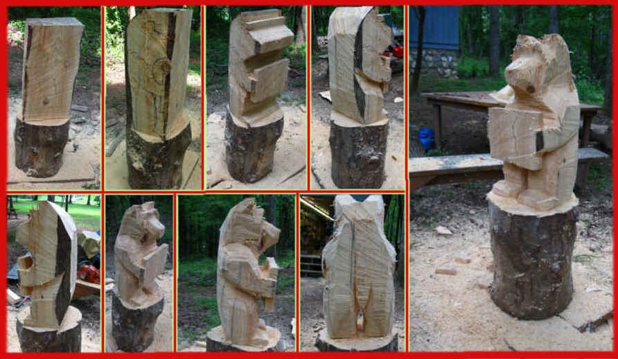WIP Part 1 Chainsaw Carved Bear Wood Trails Dave Brock