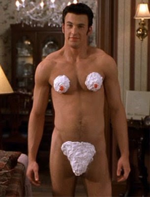 I love this scene with Chris Evans in whip cream and Cherries