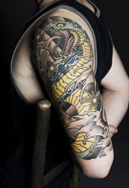 King Cobra Tattoo Design - Arm sleeves tattoos