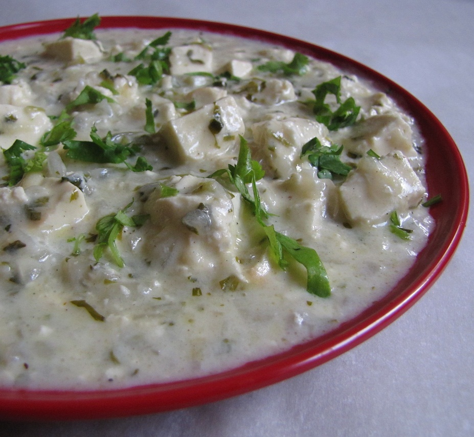 Super Yummy Recipes Creamy Cottage Cheese Curry with Cilantro Pilaf