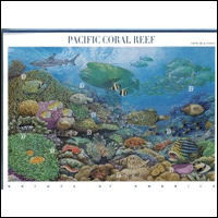 2003 PACIFIC CORAL REEF (#3831) Souvenir Sheet of 10 x 37cent US Postage Stamps