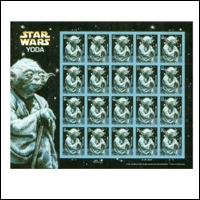 Star war YODA 20 x 41 cent US united states Stamps