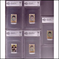 1964 Hallmark Beatles Stamps Set of 5 -All BECKETT 10 MINT w/John Lennon,Paul McCartney,George Harrison and Ringo !