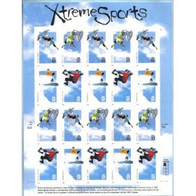1999 XTREME SPORTS #3324a Pane of 20 x 33 cents US Postage Stamps