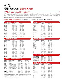 crocs measurements
