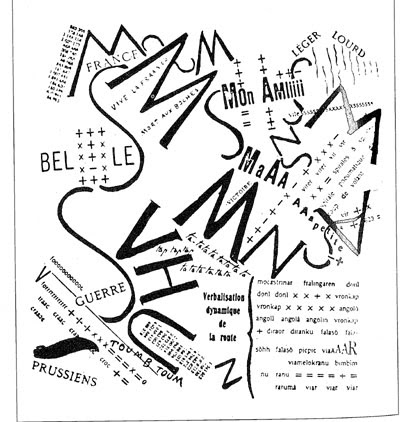 Marinetti, "Montage + Vallate + Strade x Joffre," 1915