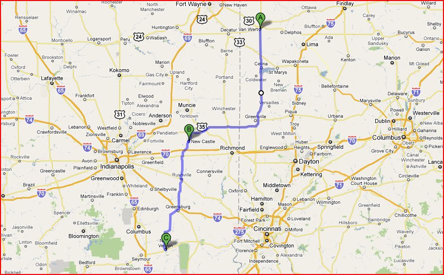 Travel with Kevin and Ruth! Heading for North Vernon, Indiana