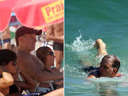 Bernardinho, Diego Hipolyto e Virna aproveitam o sábado de sol no Rio