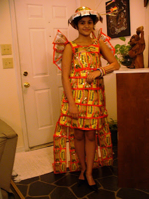 Dress made of ramen packets Dress made of ramen packets