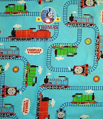 Tank engine friends and Thomas fabric cloth to make childrens delightful featuring window curtains