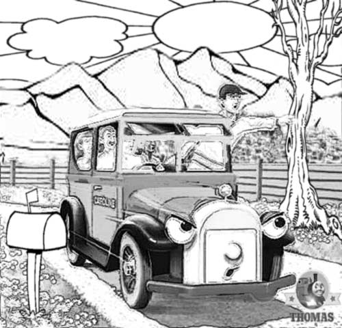free coloring pages cars. Thomas Vintage Car Scene