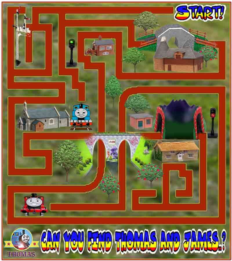Printable Thomas tank maze game online for kids Train Thomas the tank