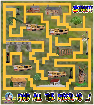 Thomas and friends diesel 10 train easy maze game puzzle for kids active learning online worksheets