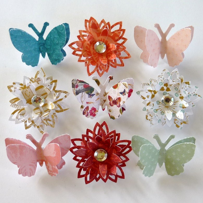 Beach Cottage Studio Paper Butterfly Push Pins