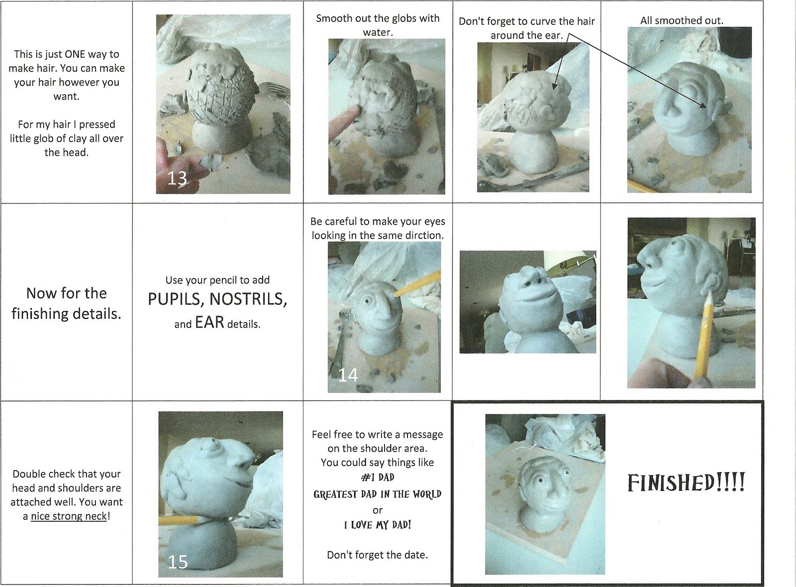 What is Emily Up To? Clay Bust for Father's Day