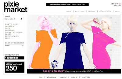 Pixie Market boutique homepage @ Dream Sequins