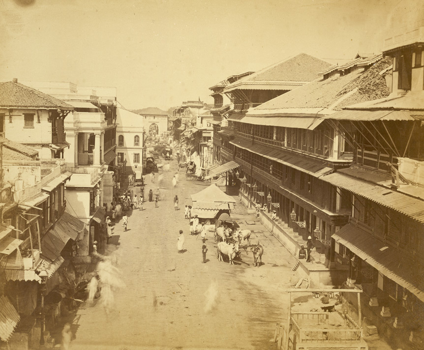 Street scene in Baroda 1880 Old Indian Photos
