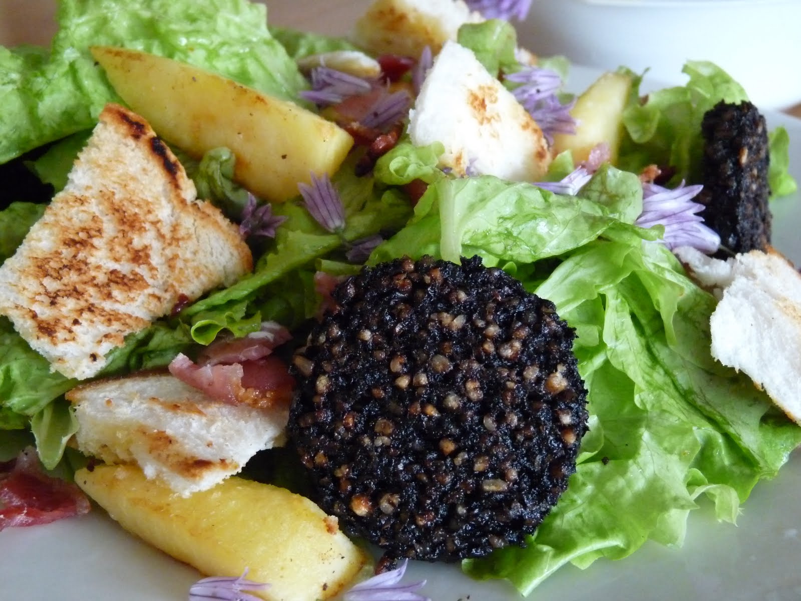 Bacon and Black Pudding Salad with Croutons Nessa's Family Kitchen