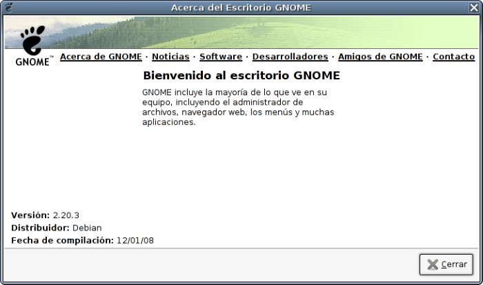 acerca de GNOME 2.20