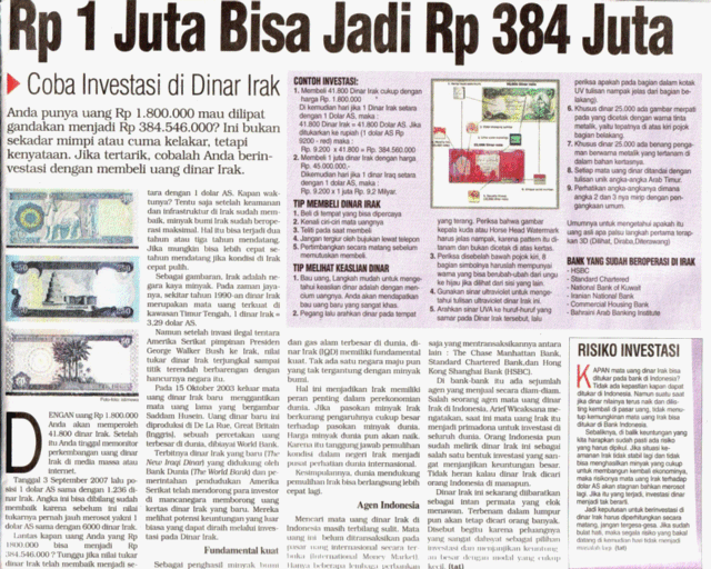 Fakta dan sejarah menunjukan nilai mata uang di Timur Tengah sangat