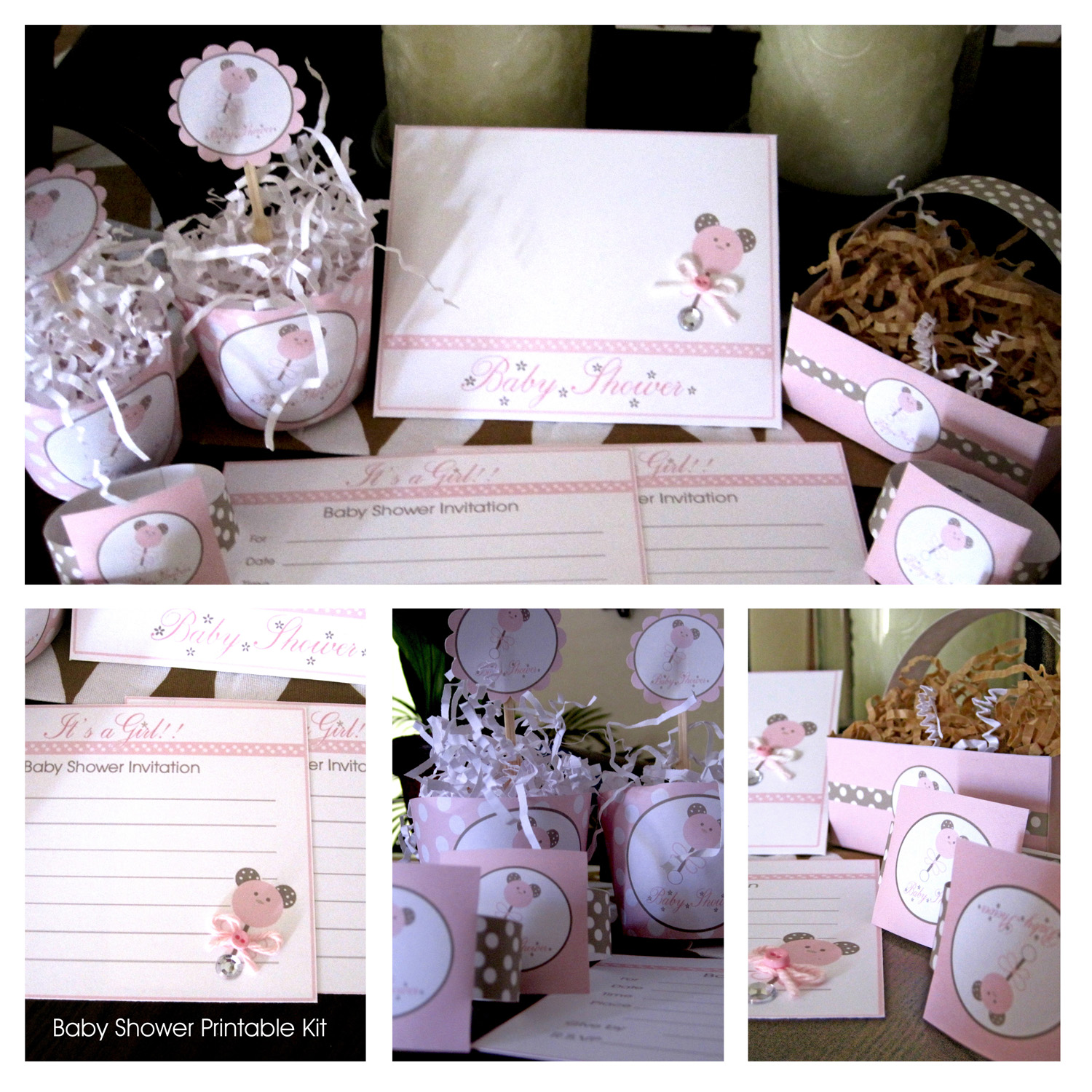 Moms Angels Graphic Designs Girl Baby Shower Party Kit