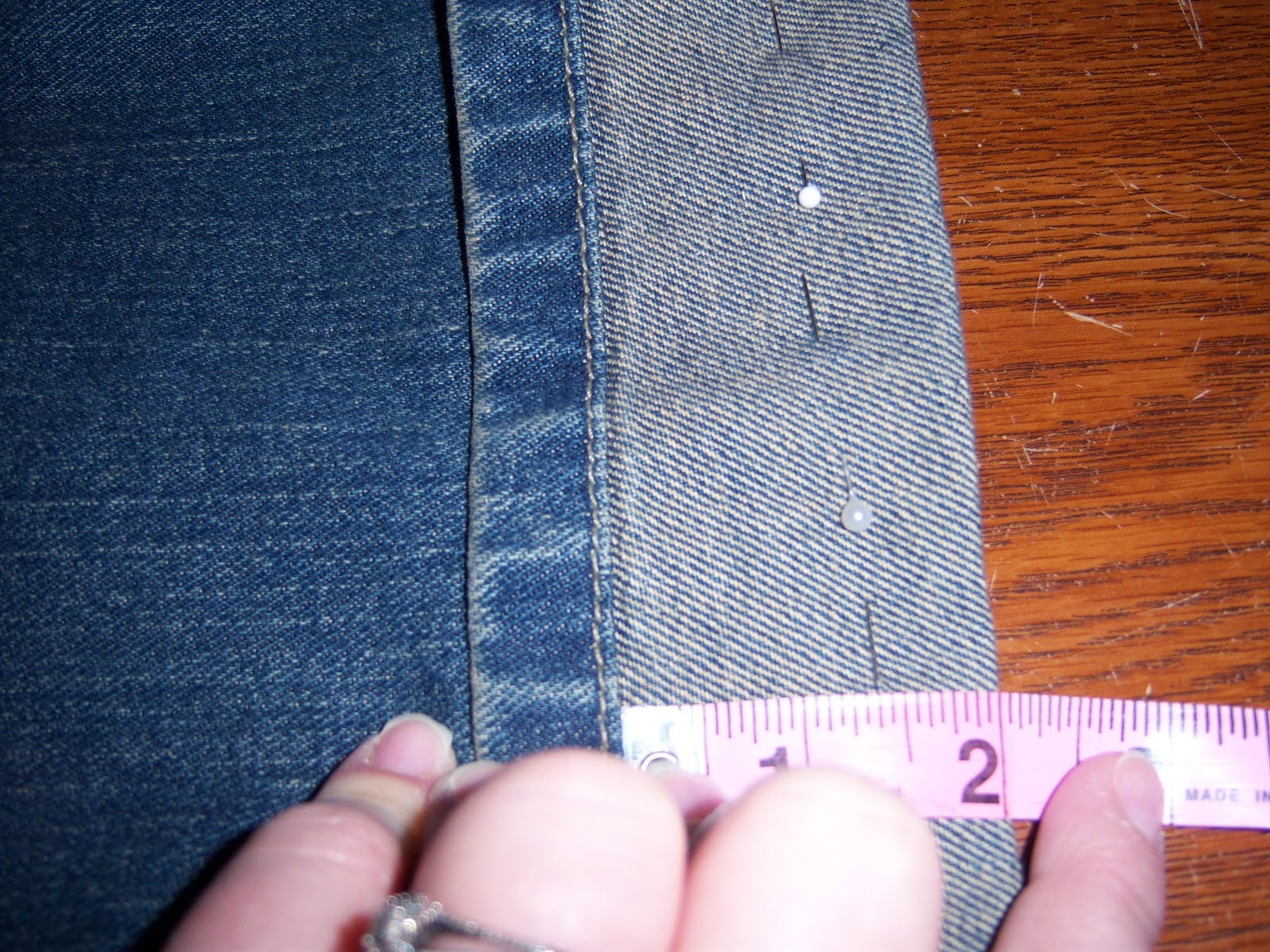 I should be sewing Easy way to hem blue jeans, pants or shorts.