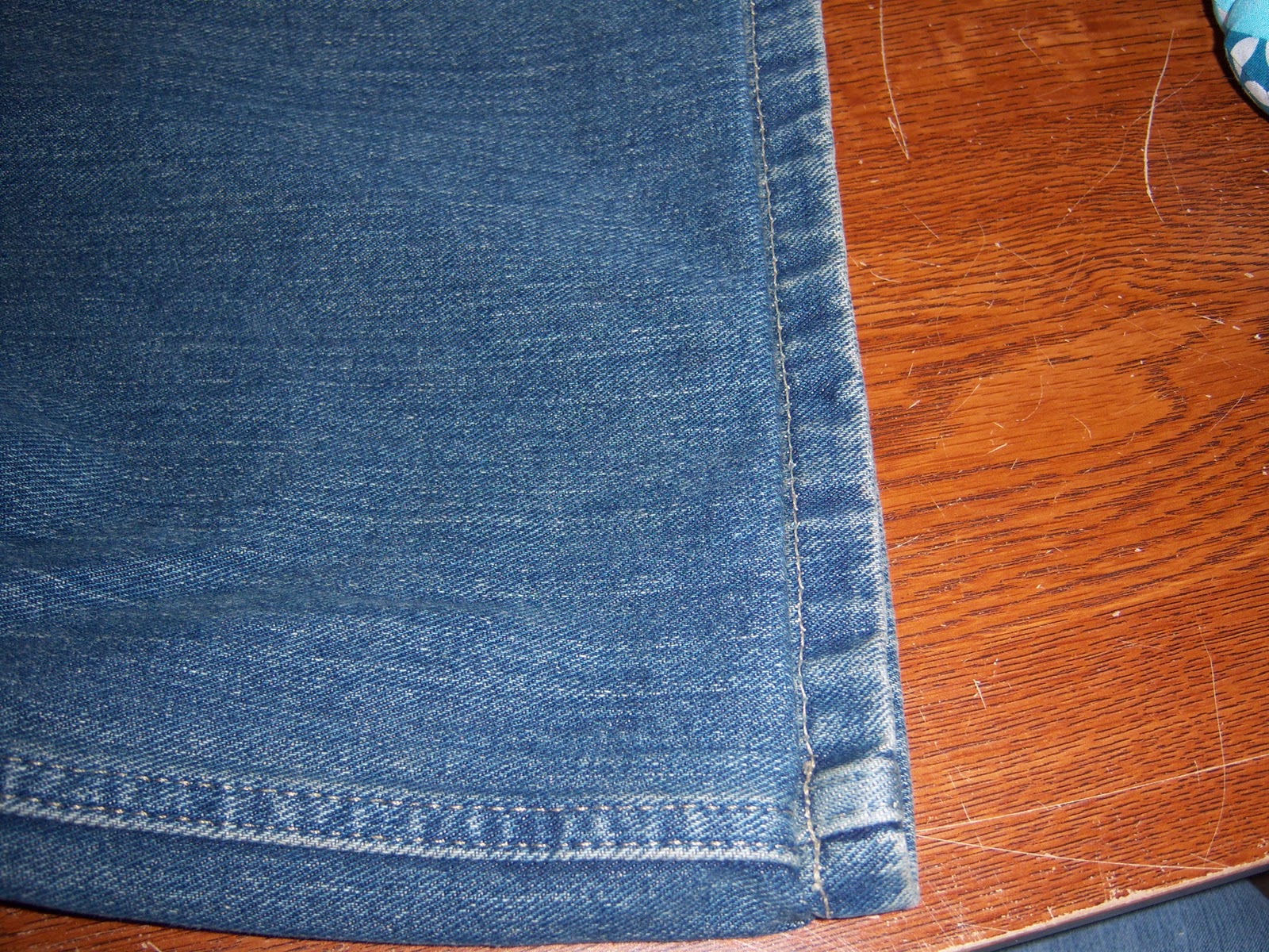 I should be sewing Easy way to hem blue jeans, pants or shorts.