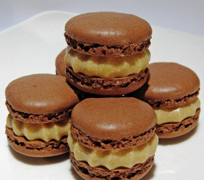 Dragon's Kitchen Chocolate Macarons Filled With Coffee Cream Cheese