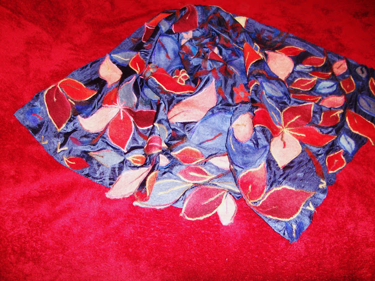 "Violet" Scarf made from wool on silk US $180