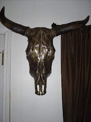 Cherie Adams Bronzed Steer Skull