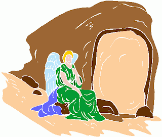 Angel sitting at the empty tomb drawing art picture free bible clip art images and Christian desktop backgrounds download