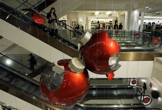 Oversized Christmas Baubles in a shopping mall sexy picture