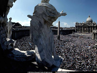 Easter 2009 service in pope's Vatican city full crowd of people hot image