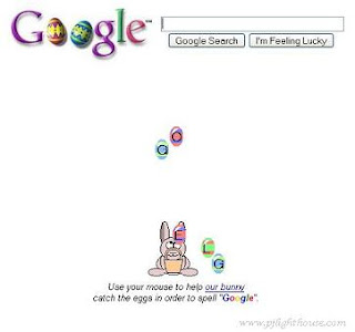 Google Easter egg game page fun with Easter bunny exclamatory with eggs sexy pic