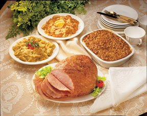 Complete Ham Dinner is hot on table for the hungry eaters for Easter dinner sexy pic
