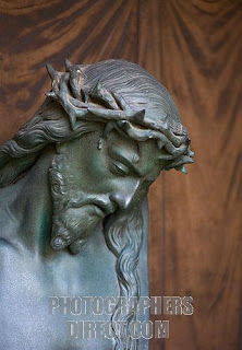 Black Sculpture of Jesus Christ with crown of thorns picture