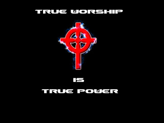 True worship is true power with red cross with black background pic