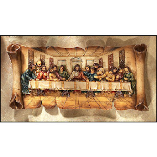 Beautiful golden color Last supper plaque with Jesus christ and twelve apostles gallery