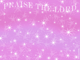 Praise the lord inspirational letters on with white stars on pink background PowerPoint background picture