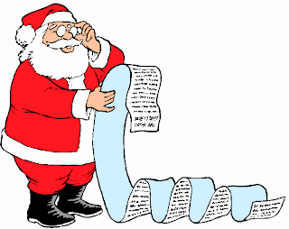 Santa Claus reading big and long letter wallpaper sized clipart free download Christian Christmas images