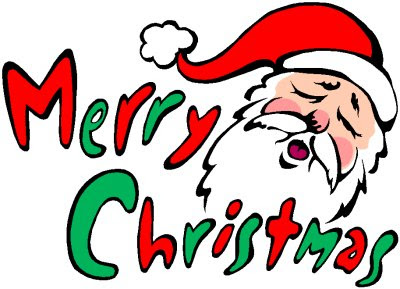 Merry Christmas wallpaper sized clip art with Smiling Santa Claus Christian Christmas background free download